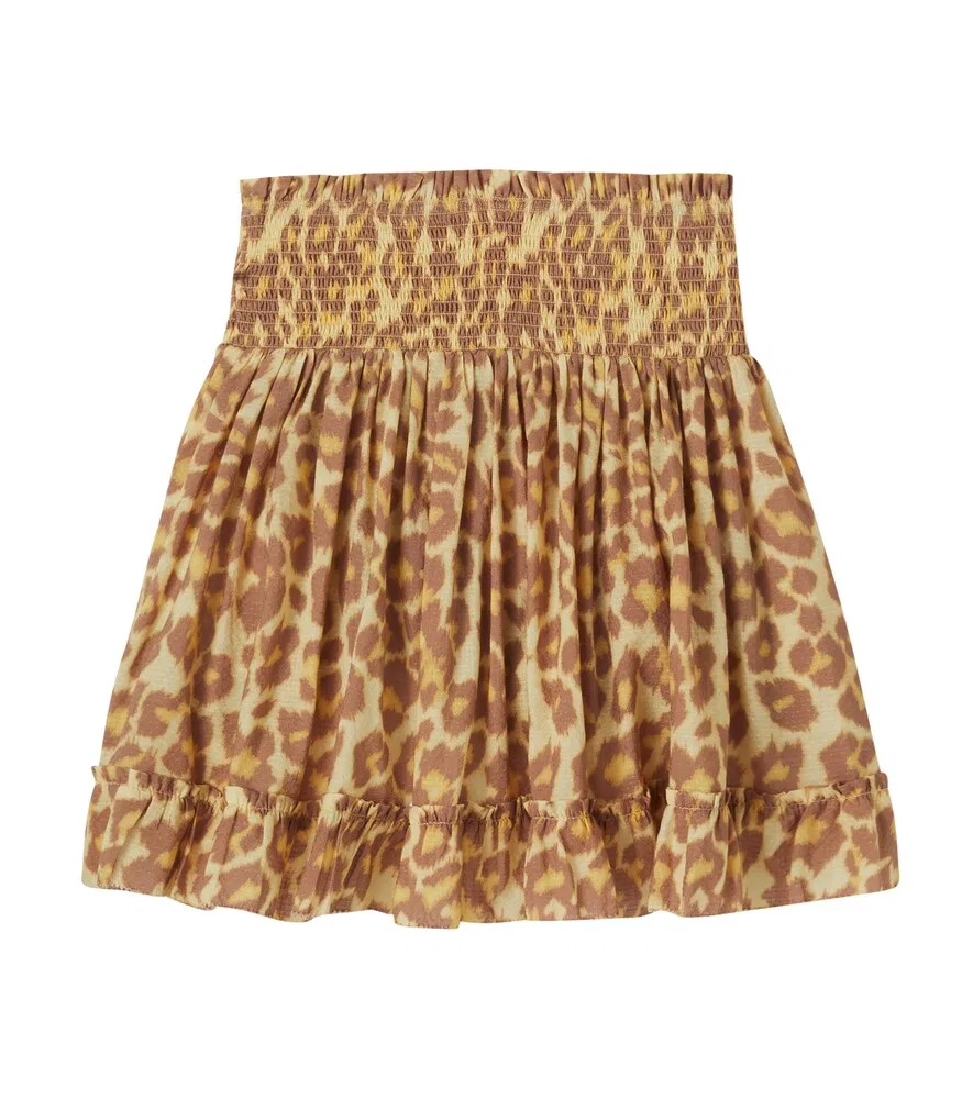 Хлопковая юбка Patience с леопардовым принтом Zimmermann Kids, мультиколор — фото 2