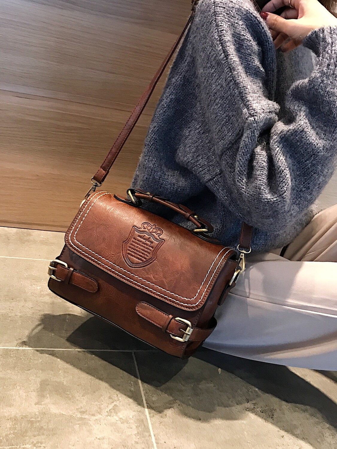 

Сумка в стиле ретро, кофейный