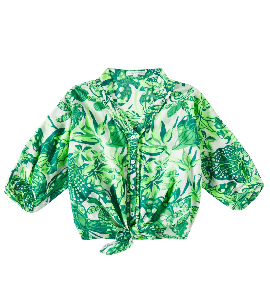 

Азиатский цветочный топ Poupette St Barth Kids, Green Jengel
