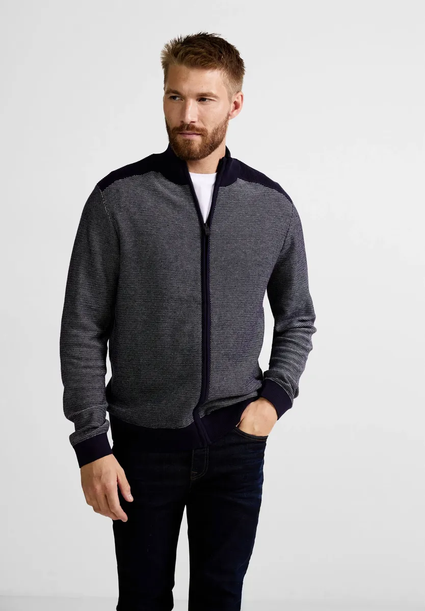 

STREET ONE МУЖСКОЙ кардиган, с воротником стойкой Street One Men, цвет Nightshadow Blue