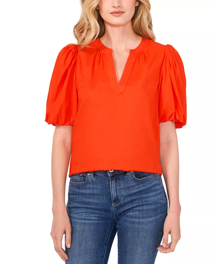 

Женская блузка с короткими пышными рукавами CeCe, оранжевый