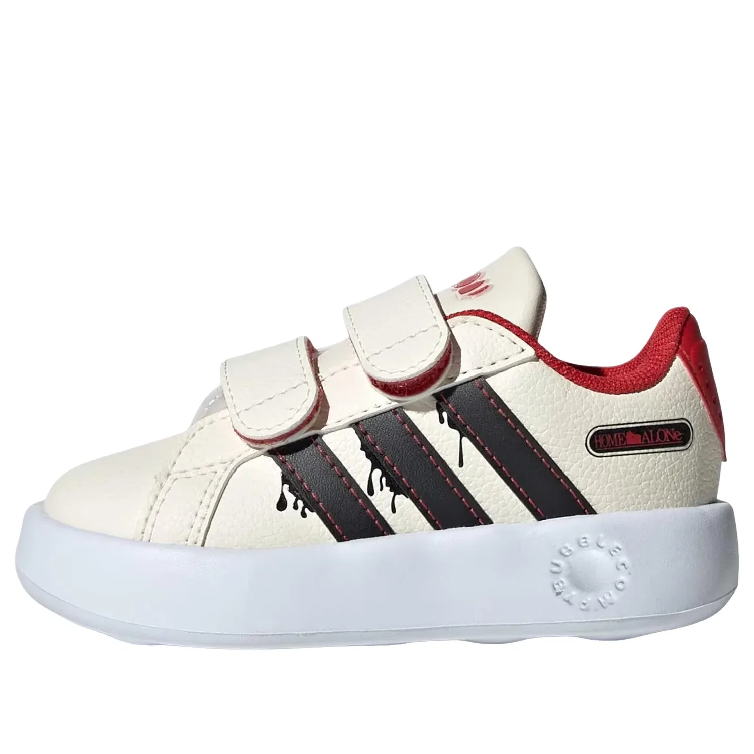 Кроссовки Adidas Grand Court 'Cream White Core Black Collegiate Red' JR5631, белый