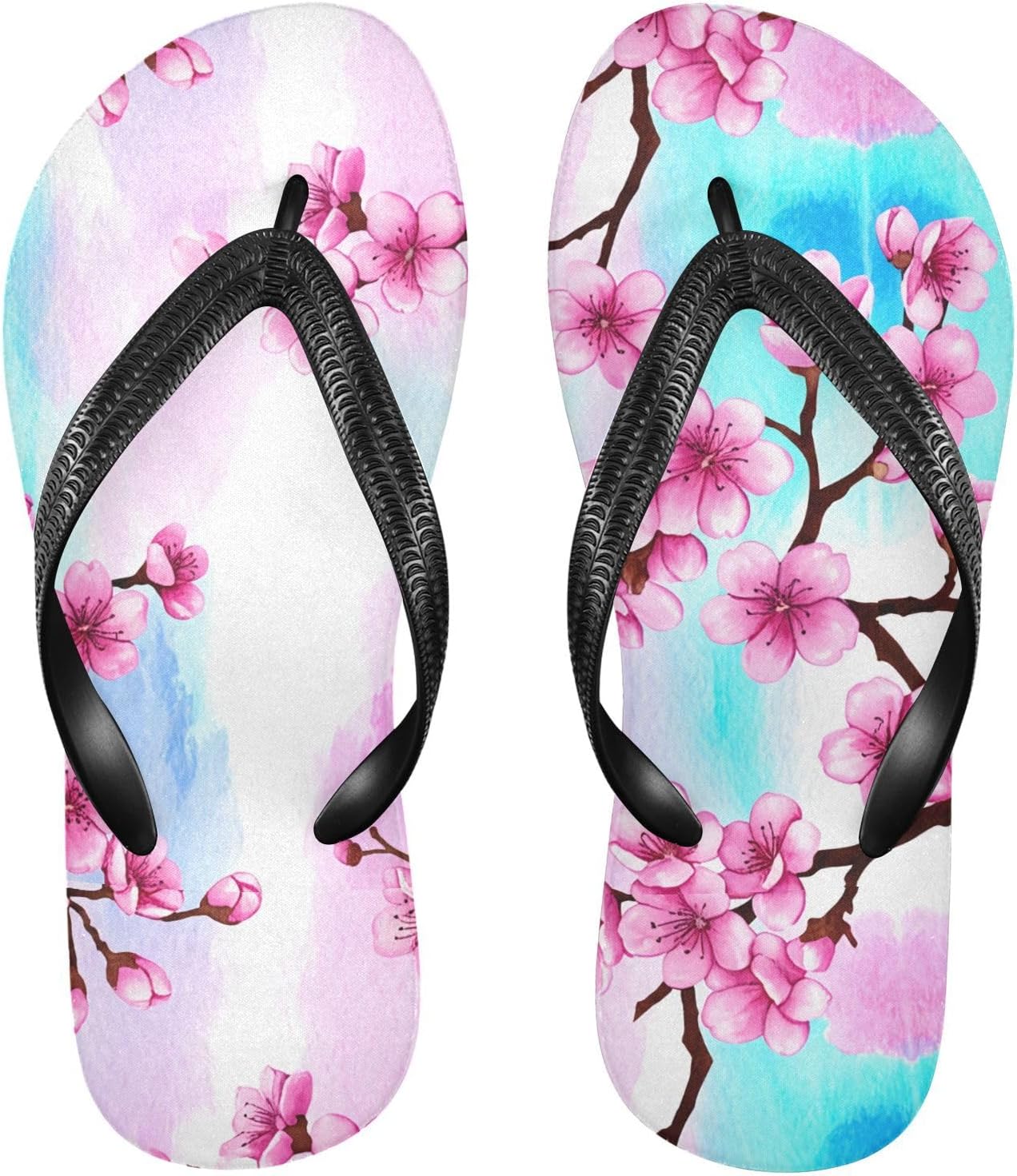 

Розовые вьетнамки с цветами сакуры, пляжные шлепанцы, резиновые, противоскользящие, летние тапочки для мужчин для прогулок Sinestour