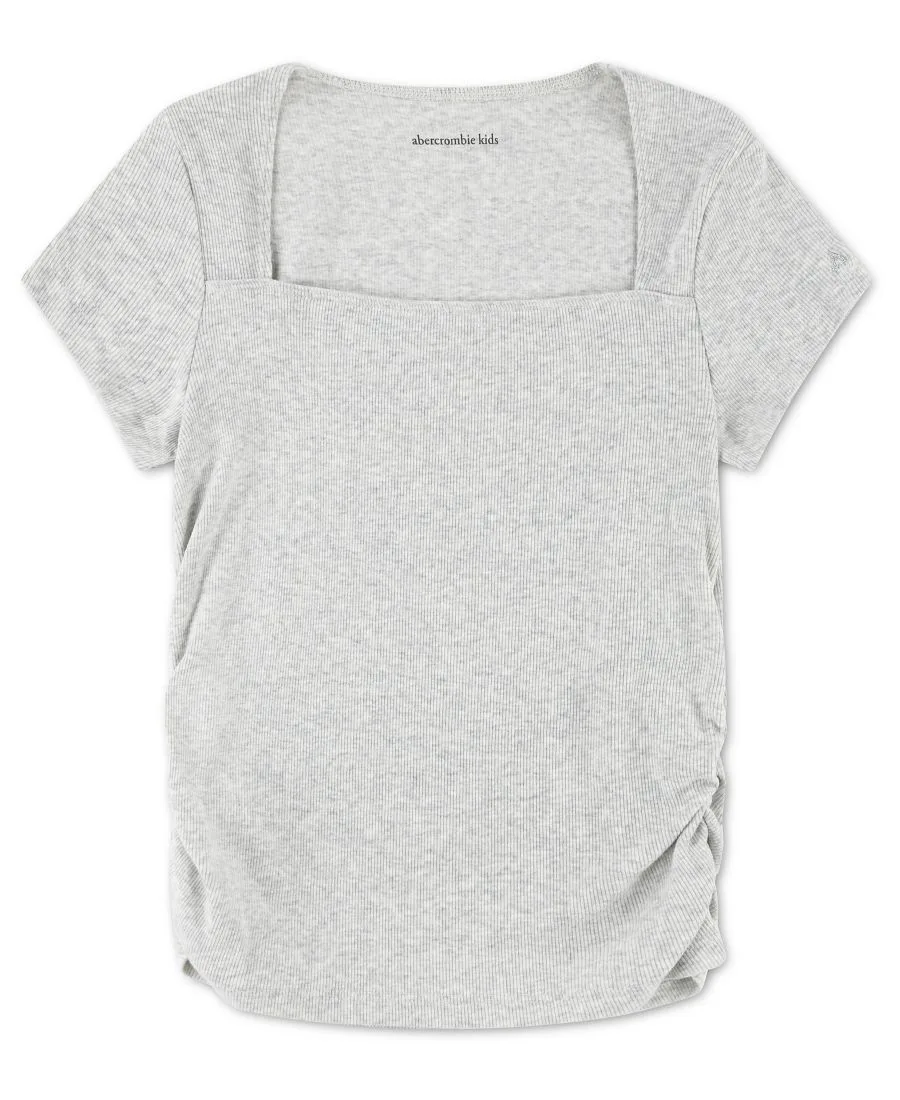 Детский топ с квадратным вырезом Abercrombie kids, anf светлый-серый heather