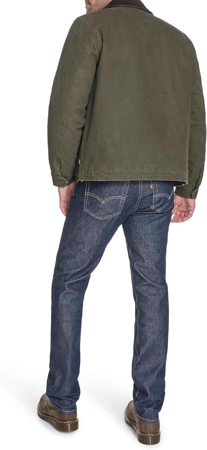 Мужская хлопковая куртка Levi's Depot с вельветовым воротником, Olive — фото 4