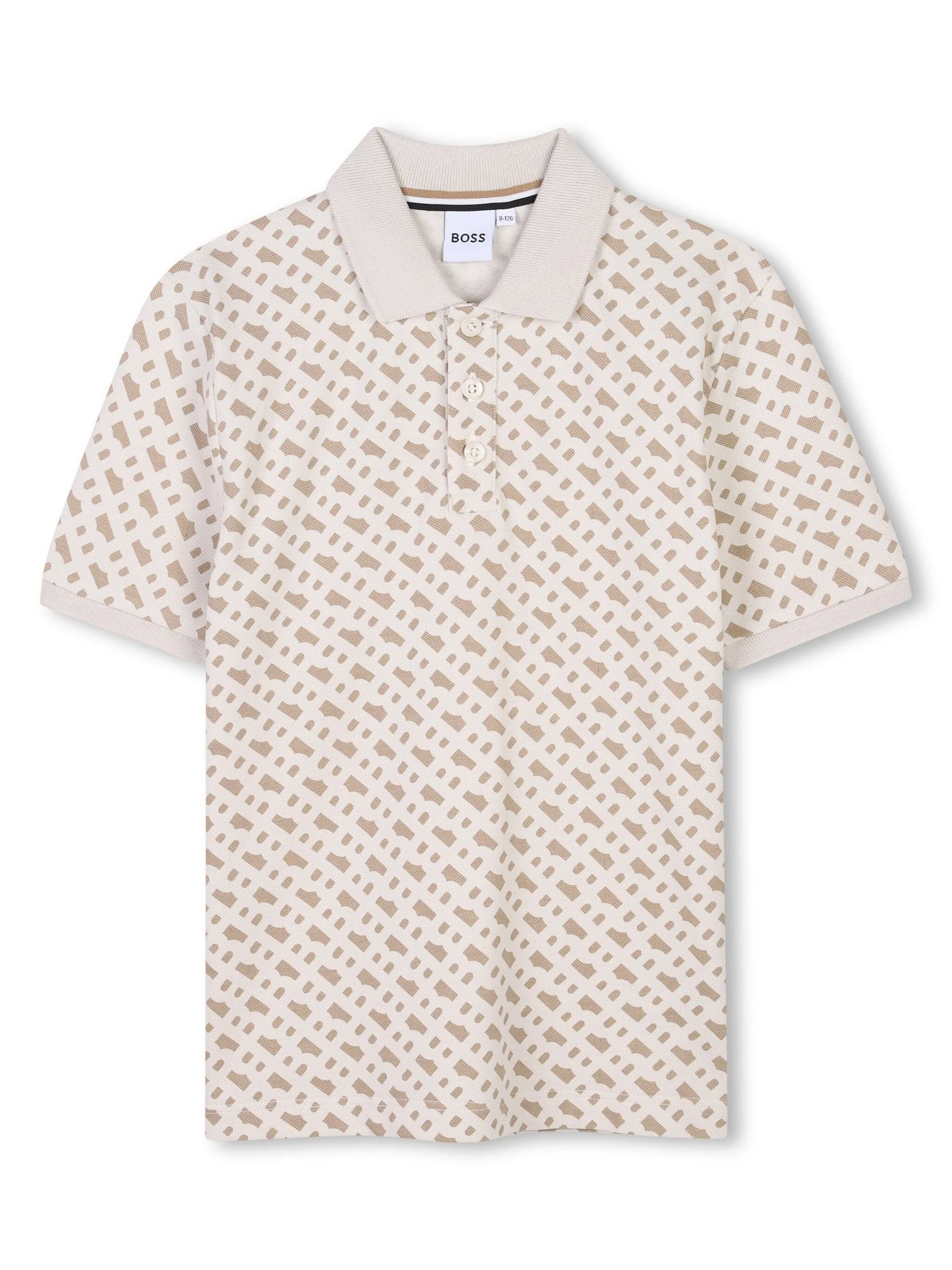 

Рубашка поло с монограммой Boss Kidswear, бежевый