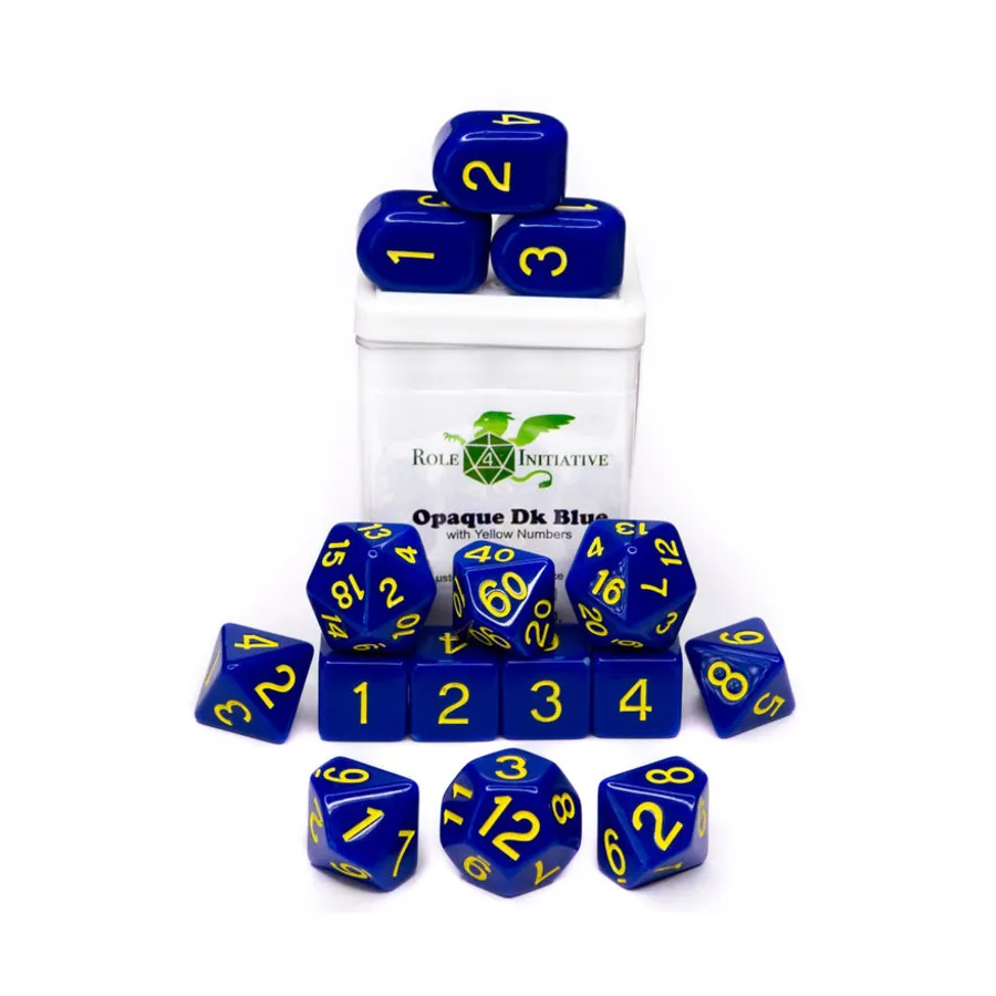 

Набор Poly — непрозрачный темно-синий с золотом и Arch'd4 (15), Game Dice - Opaque (Role 4 Initiative)