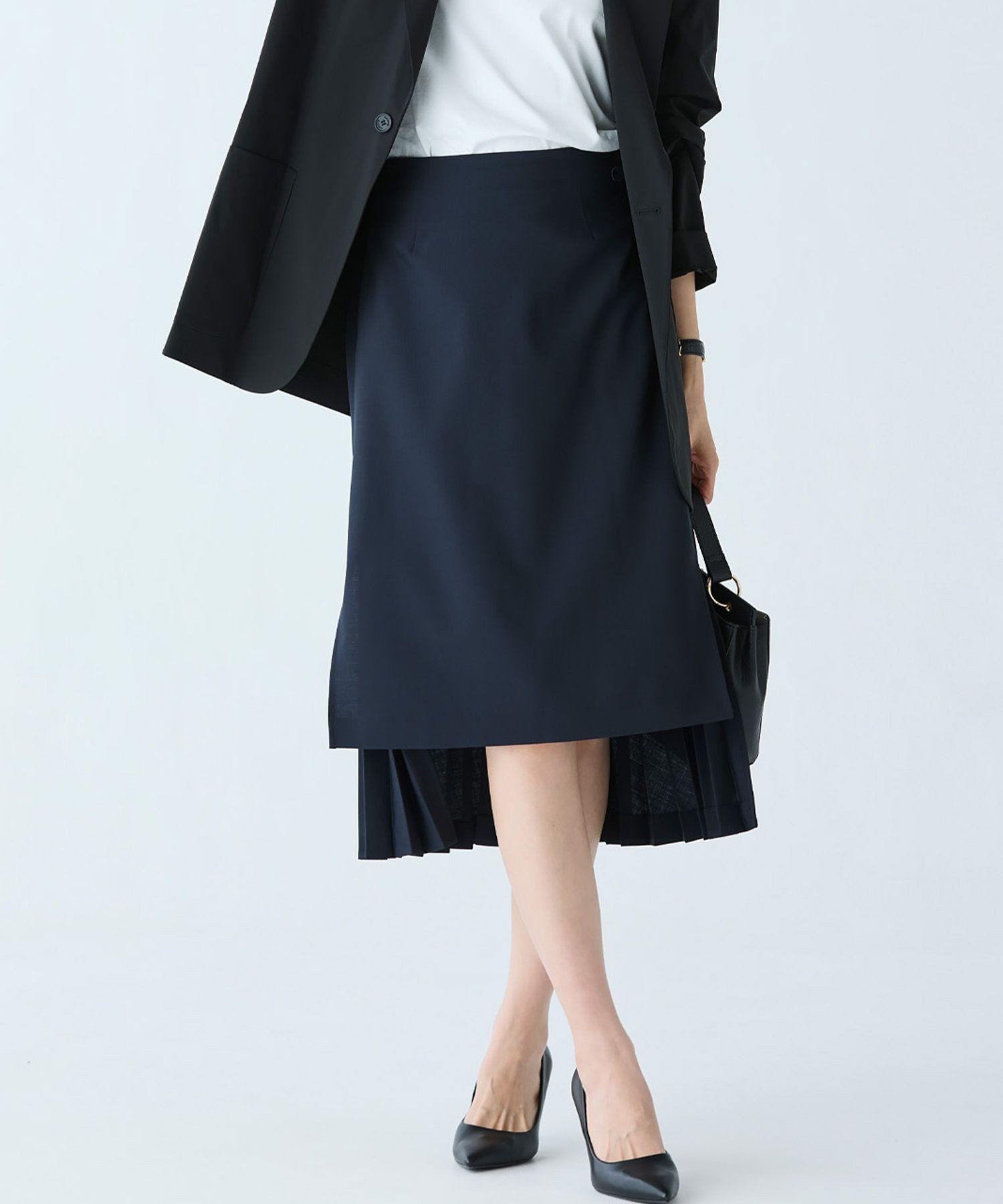 Юбка LACOSTE со складками Dark Navy