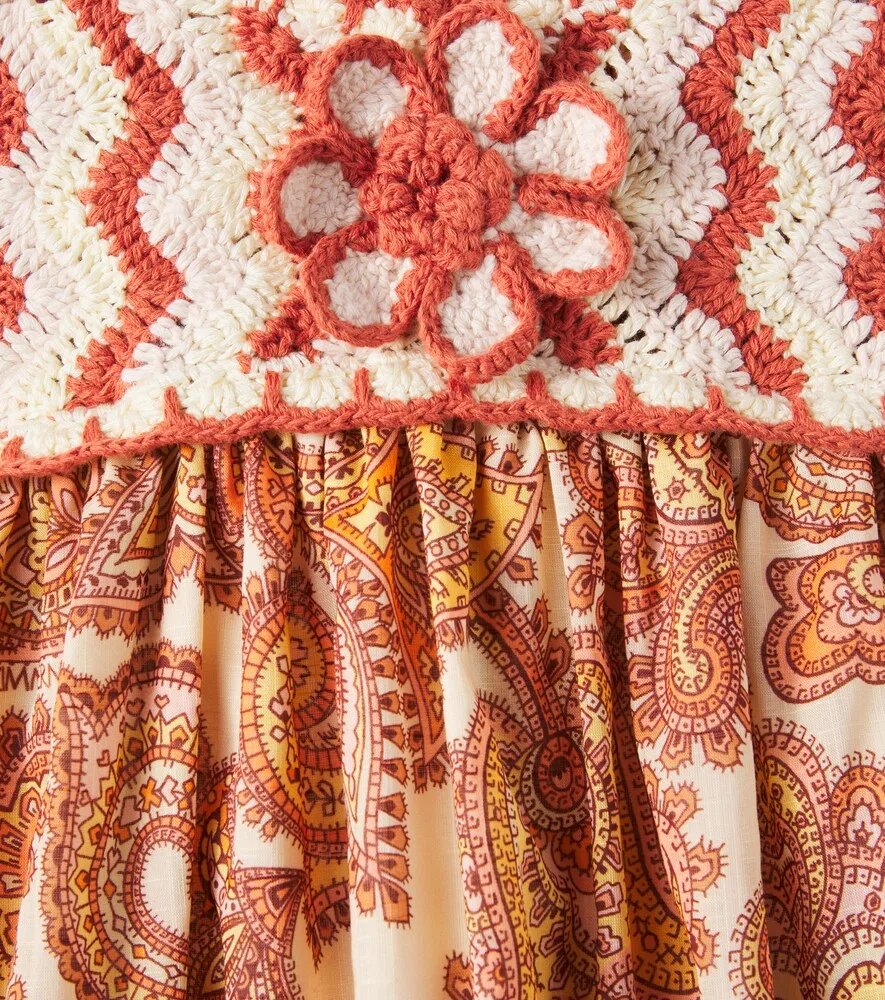 Хлопковое платье Patience с узором пейсли Zimmermann Kids, мультиколор — фото 3