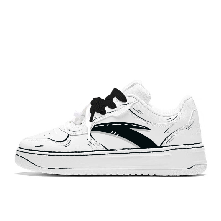 

Мужские низкие скейтбордистские кроссовки с противоскользящим и износостойким покрытием Anta, черный