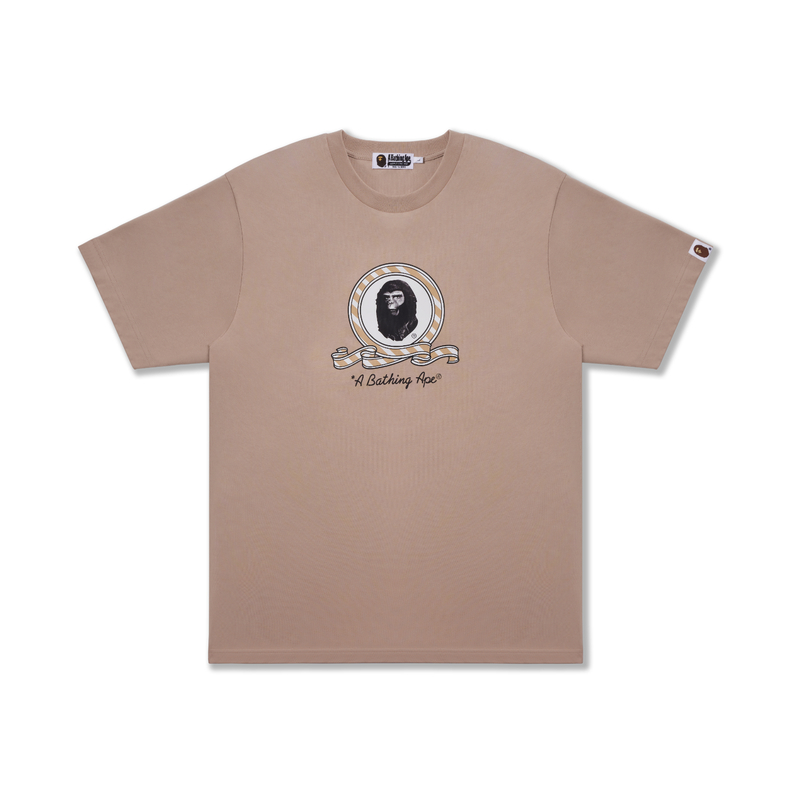 Футболка Bape с графическим принтом, свободного кроя A Bathing Ape, бежевый желтый bgx — фото 3