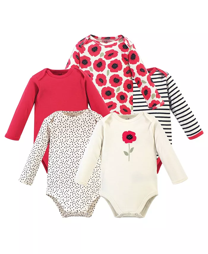 

Мягкий комбинезон из натурального хлопка с длинными рукавами для маленьких девочек Touched by Nature, красный