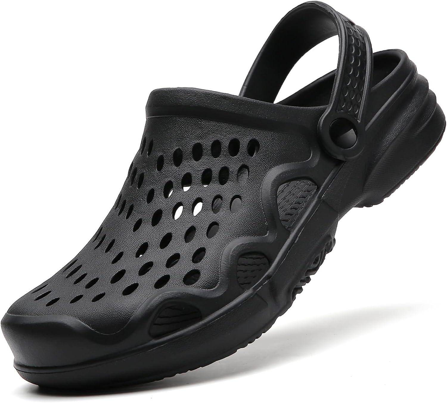 

Мужские сабо Eliogn, сабо для взрослых, удобные, легкие, нескользящие, садовые туфли с регулируемым ремешком, для дома и улицы, мюли, летние сандалии для душа, тапочки, черный