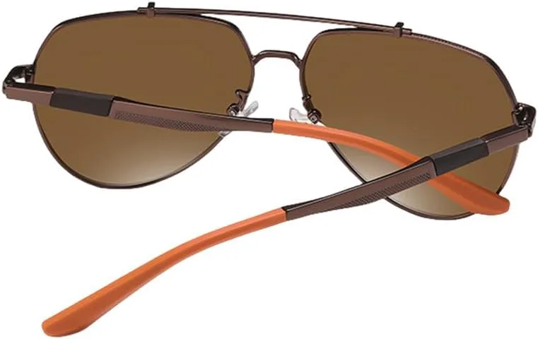 

Мужские солнцезащитные очки UV400 с защитой от солнца, металлическая оправа с двойным дужком, большая оправа, ретро-стиль, для рыбалки HVTVTLA, Gun Dark Grey