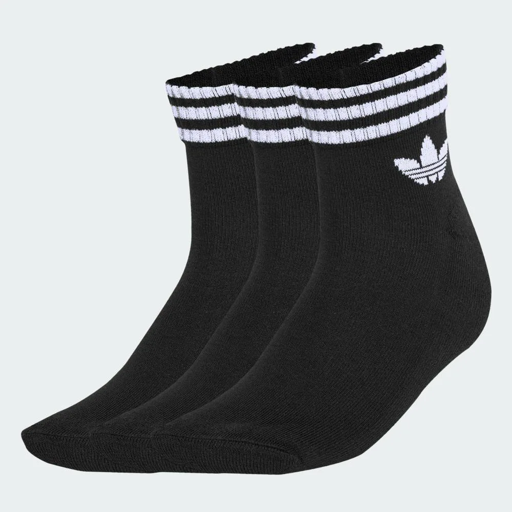Носки Three Stripes до щиколотки, комплект из 3 пар Adidas, black — фото 2