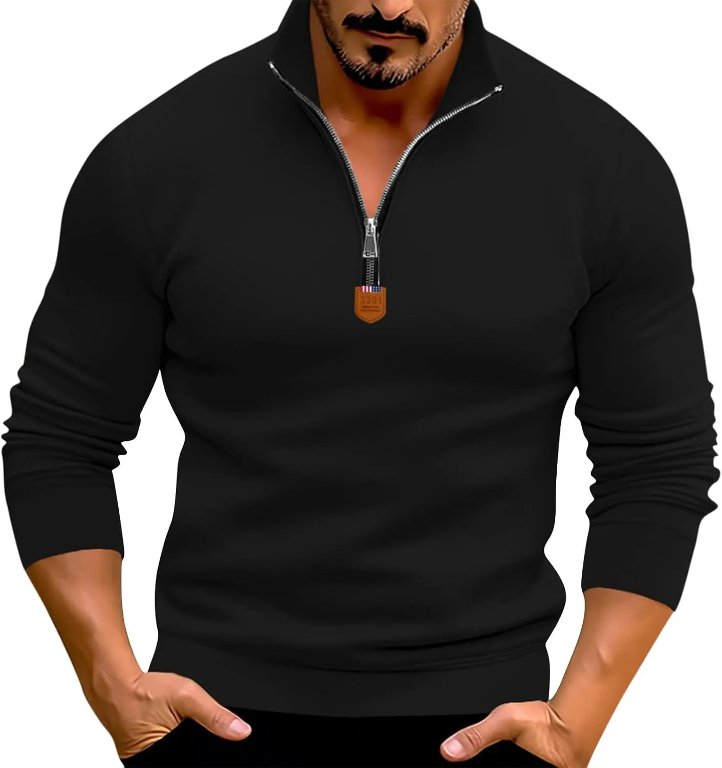 

Мужская флисовая толстовка с воротником-поло на молнии YSERB