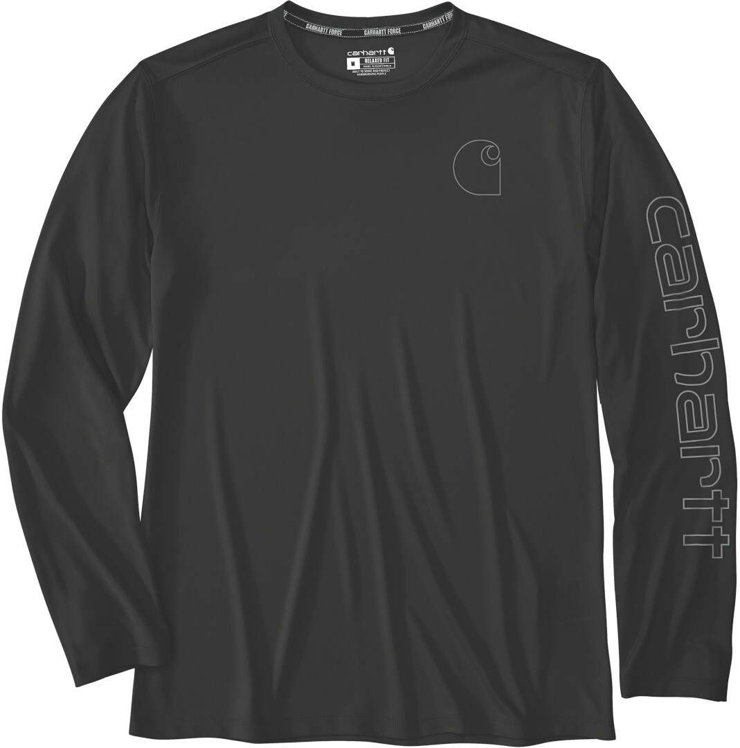 

Лонгслив Carhartt Force Sun Defender Long-Sleeve Logo Graphic Long-Sleeve Functional Shirt, черный