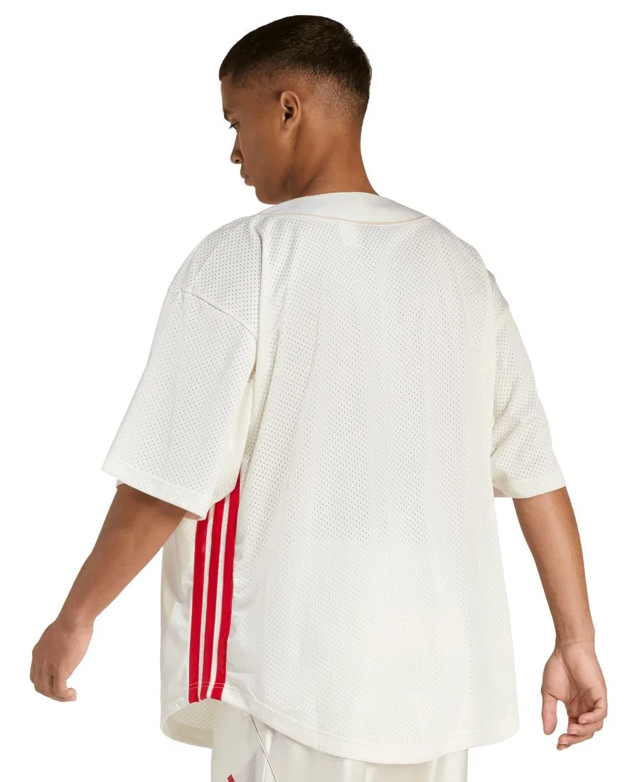 Мужская баскетбольная футболка с коротким рукавом для стадиона Adidas, рубиновый — фото 3