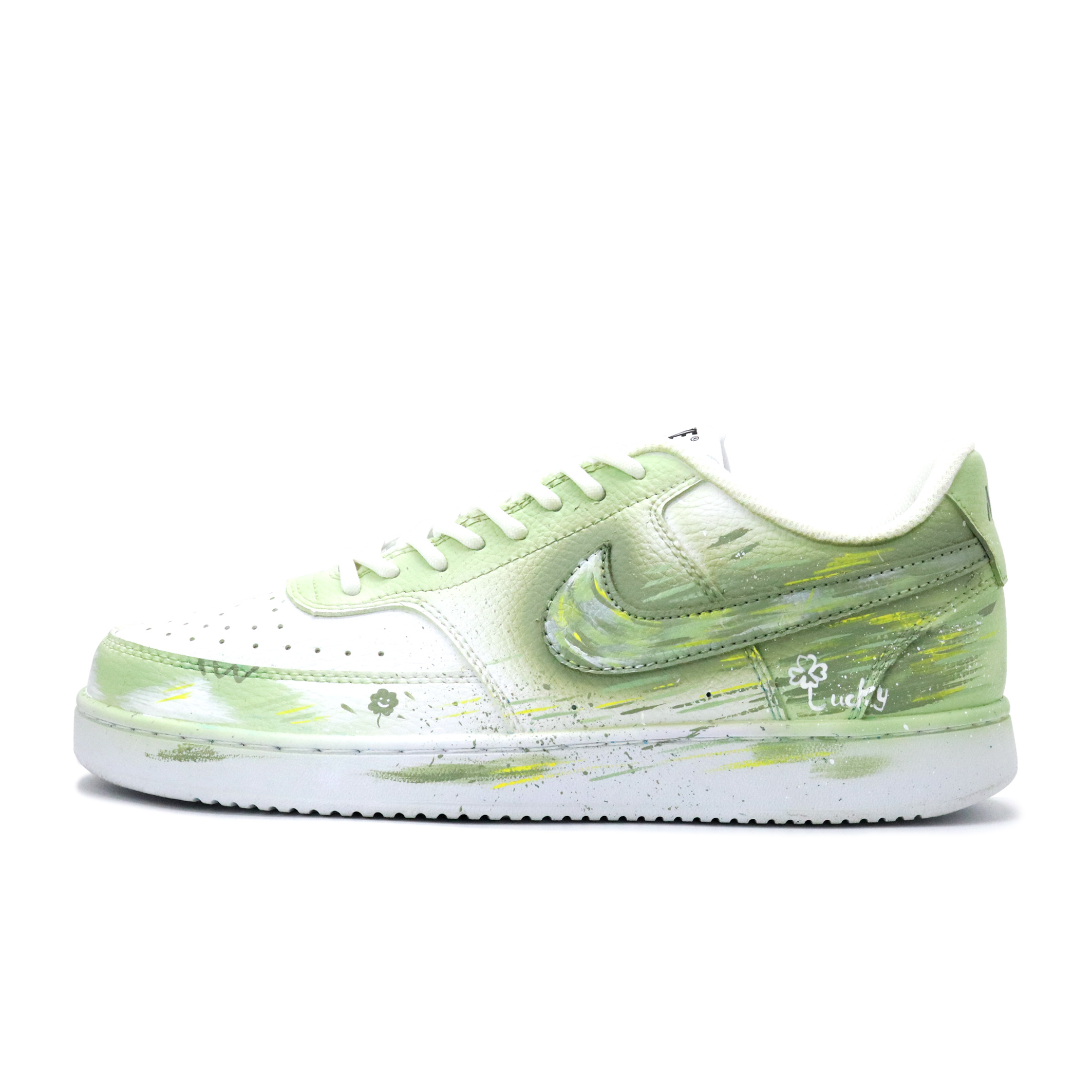 

Nike Кроссовки для скейтбординга Court Vision 1, мужские, низкие, зеленые, белые/желтые