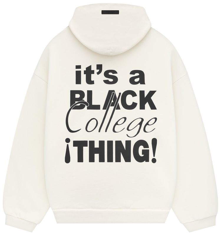 Худи Fear of God Essentials It's A Black College Thing Hoodie 'Shell', кремовый — фото 2