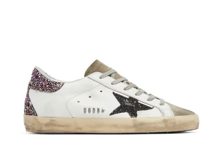 

Кроссовки Golden Goose Wmns Superstar White Black Glitter, белый