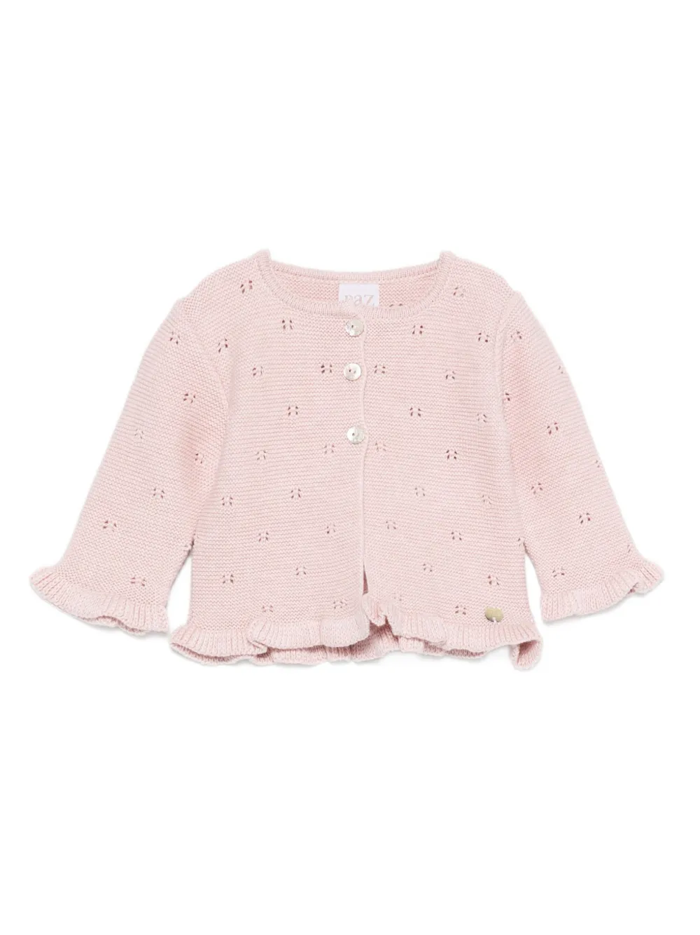 

Кардиган с оборками и вышивкой англез Paz Rodriguez, розовый