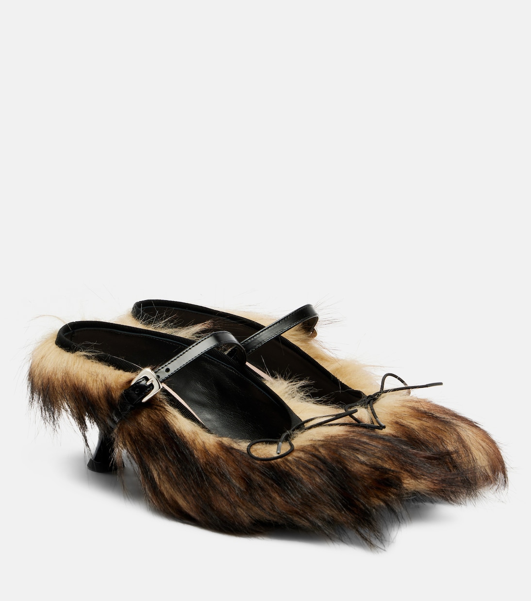 Мулы из искусственного меха и холста Grip Simone Rocha, Natural