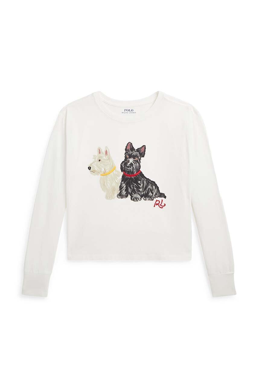 

Хлопковая рубашка с длинными рукавами Polo Ralph Lauren для мальчиков, белый