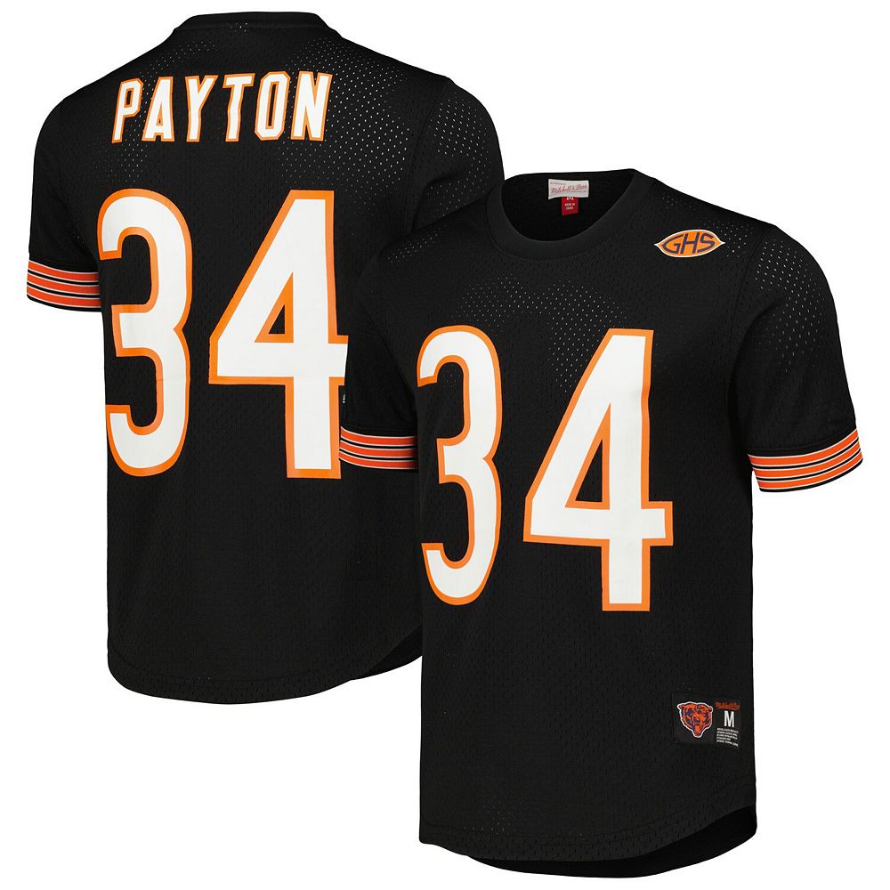 

Мужская футболка Mitchell & Ness Walter Payton Black Chicago Bears с именем и номером игрока в сетку, цвет Brs Black