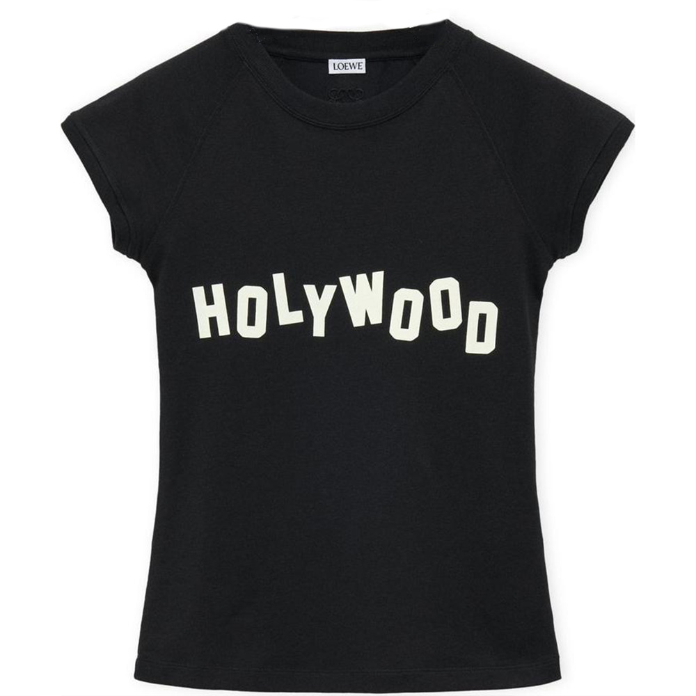 

Футболка с коротким рукавом и голливудским принтом LOEWE, черный