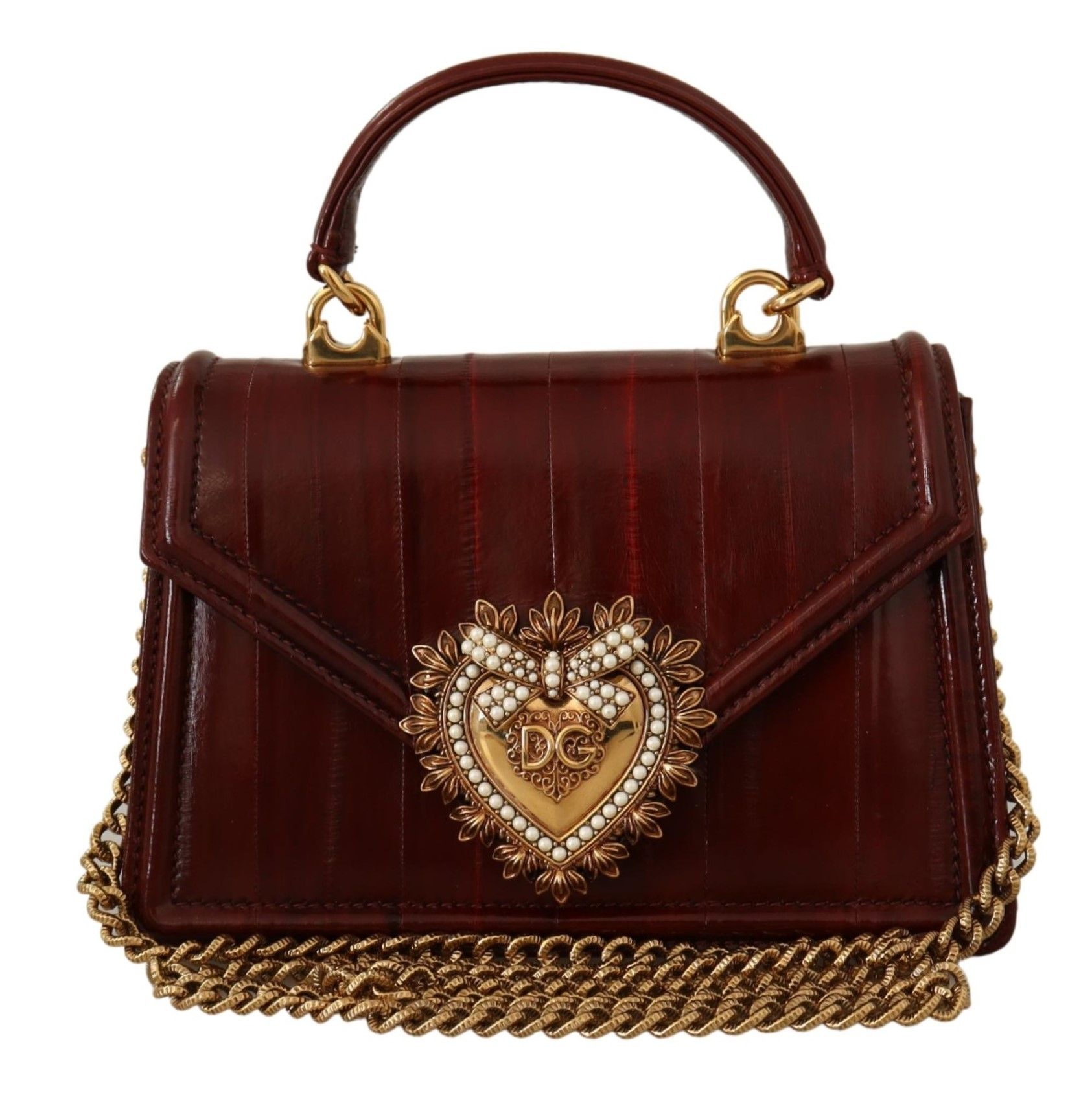 

Кожаная сумка через плечо Bordeaux Devotion Dolce & Gabbana, бордовый