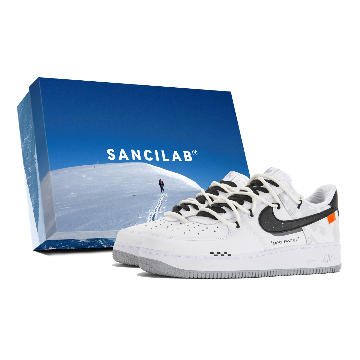 

Nike Air Force 1 нескользящие износостойкие низкие скейтерские кроссовки мужские black white