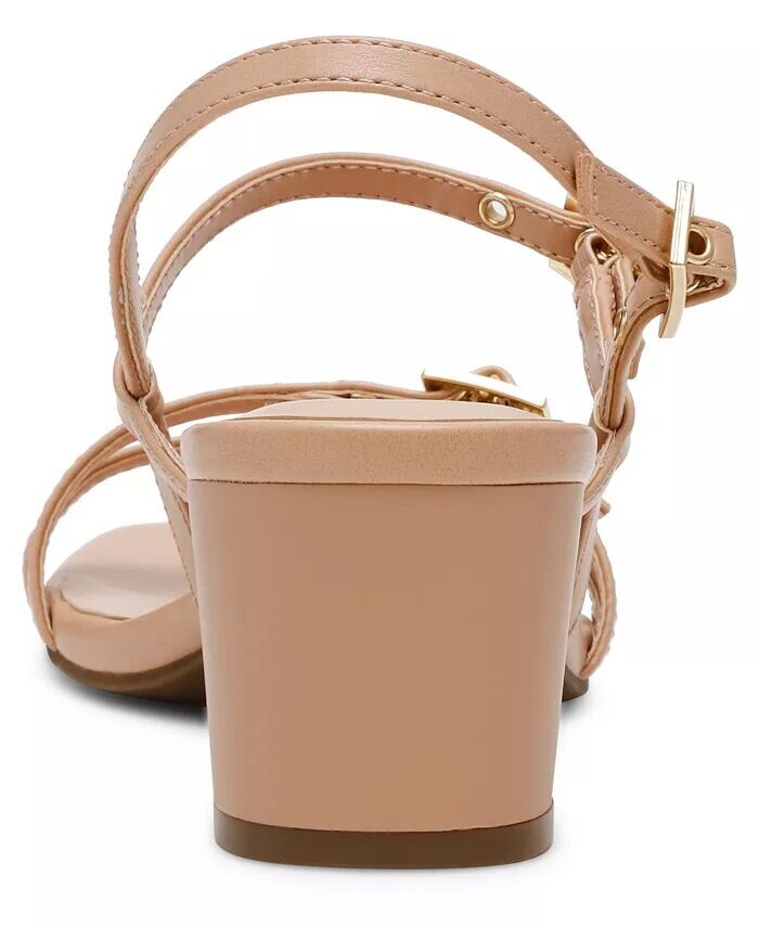 Женские босоножки Mackenzie Strappy Buckle Heel Dress Sandals Anne Klein, коричневый/бежевый — фото 3