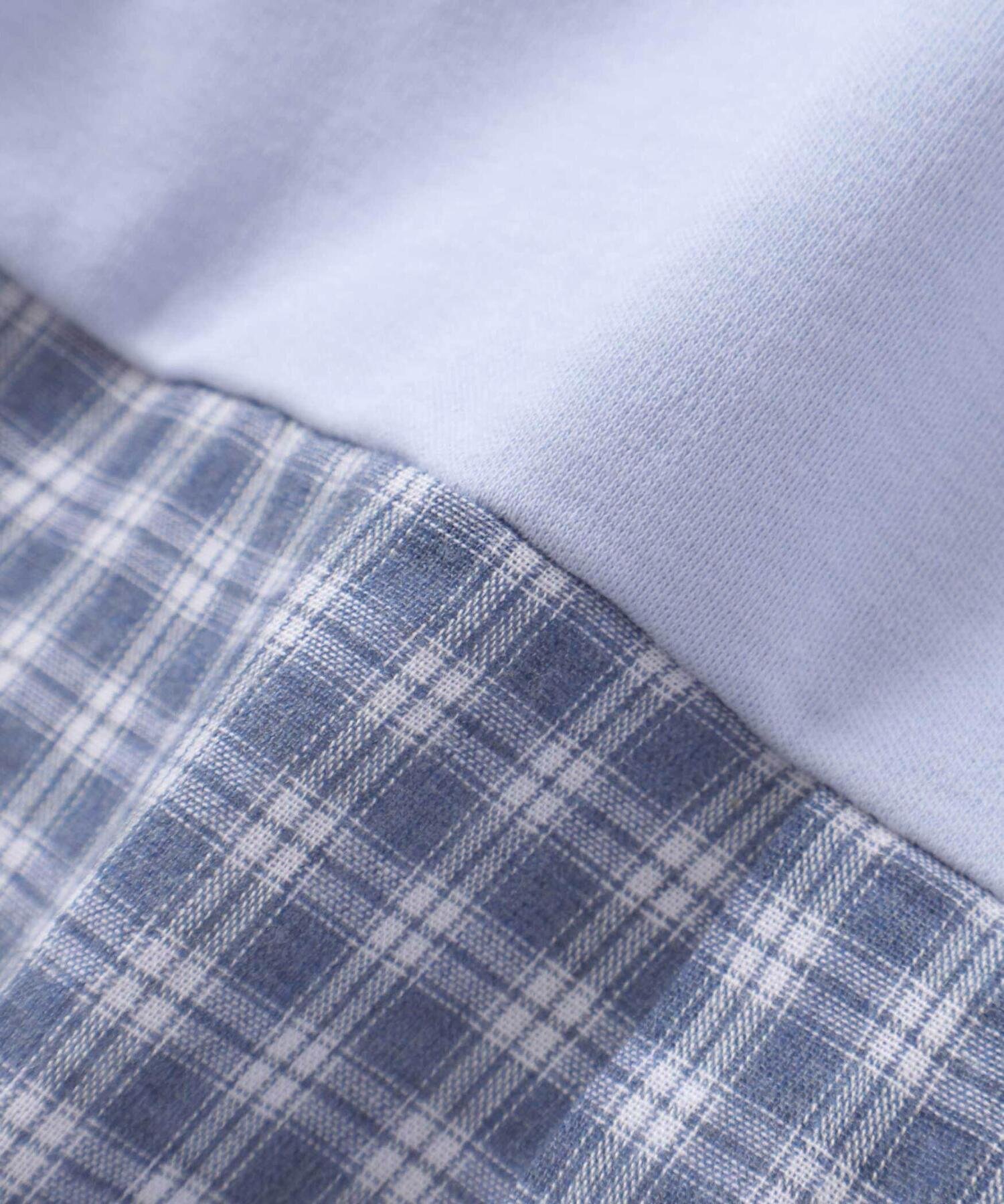 Футболка с длинным рукавом Check Smooth Switch с нашивкой и логотипом (90~160 см) BeBe, Blue — фото 4