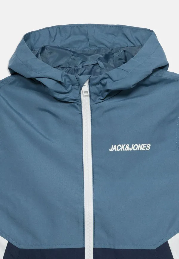Легкая куртка с капюшоном jjerush Jack & Jones Junior, Blue Mirage/Navy Blazer/White Blocking — фото 4