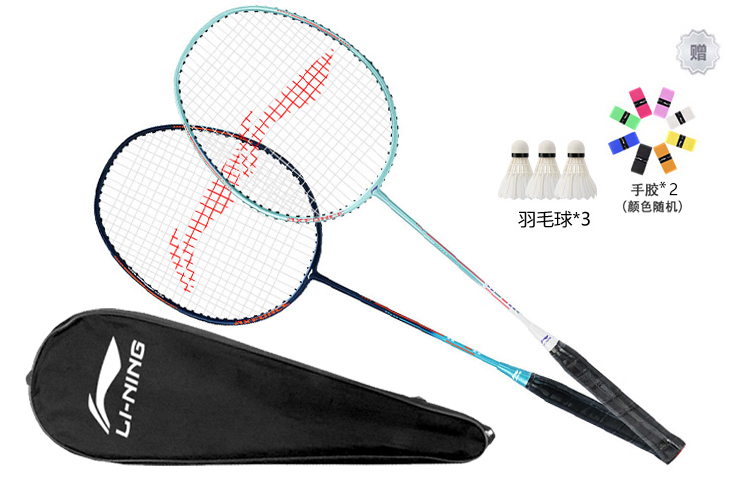 

Бадминтонные ракетки LiNing Thunder Series Control Type All-Around Defense Advanced Level 665 мм, двойные, сине-зеленые