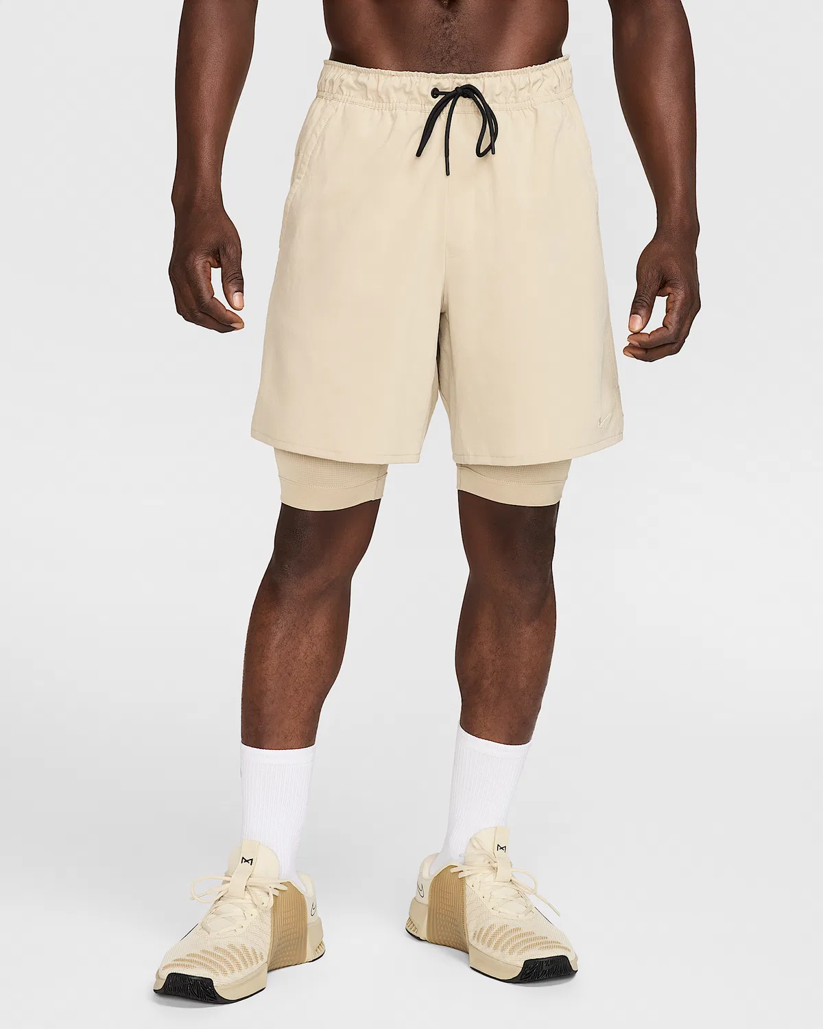 Мужские шорты Nike Unlimited Dri-FIT 7" 2-in-1 Versatile, Desert Khaki/Desert Khaki/Black/Desert Khaki