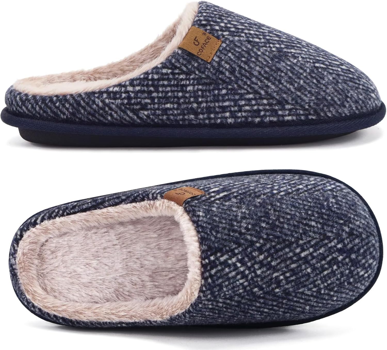 

Мужские уютные тапочки COFACE с амортизирующей мемори-пеной, удобные, с легким подскоком, теплые домашние/шлепанцы с поддержкой свода стопы, резиновая подошва, размер 7-15, синий