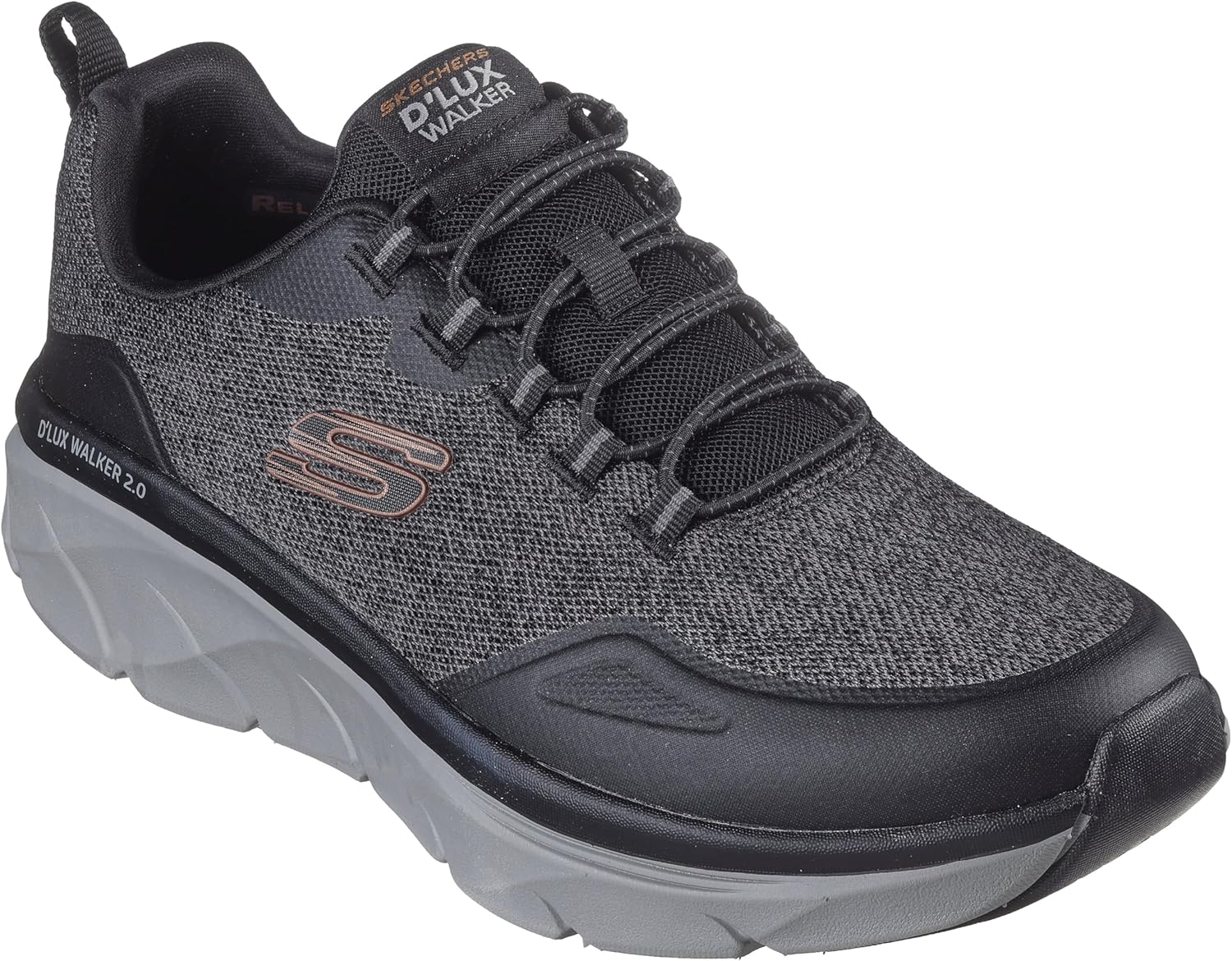Мужские кроссовки Skechers D'lux Walker 2.0 Steadyway, черный/угольный — фото 4