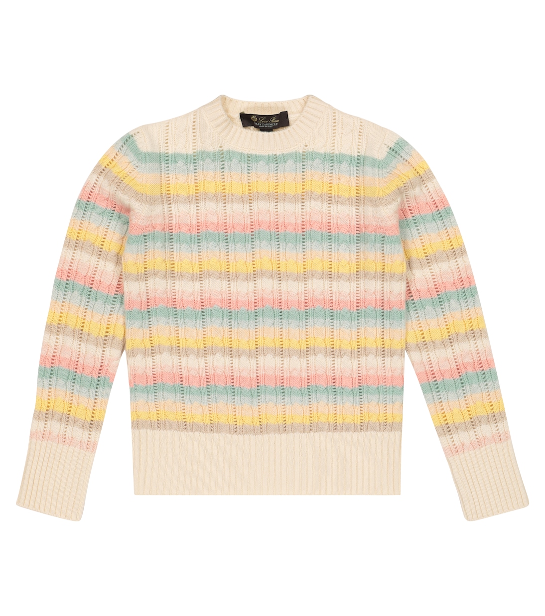 

Кашемировый свитер в полоску Ванс Loro Piana Kids, Fantasy Nougat