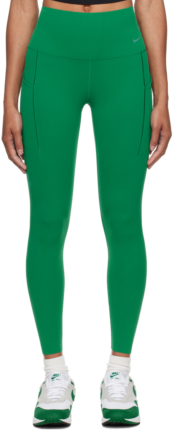 

Зеленые леггинсы с высокой посадкой Nike, Malachite/Black