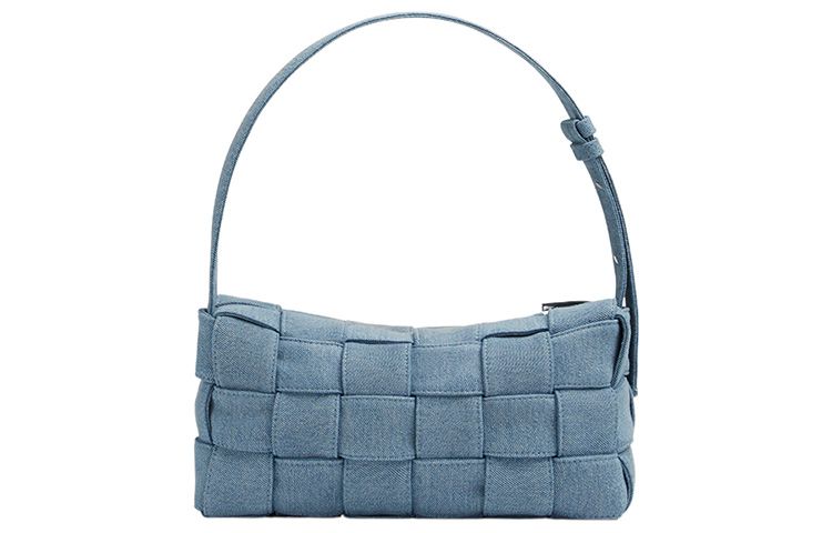 Кирпичный кассетный наплечный рюкзак Indigo Washed Bottega Veneta, Set (Bag+Dust Bag) — фото 3