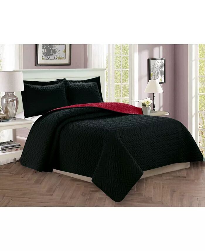 

Роскошные комплекты стеганых покрывал Majestic Elegant Comfort, черный