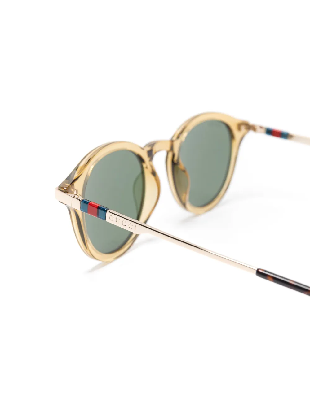 Солнцезащитные очки с отделкой Web Gucci, золотой — фото 3