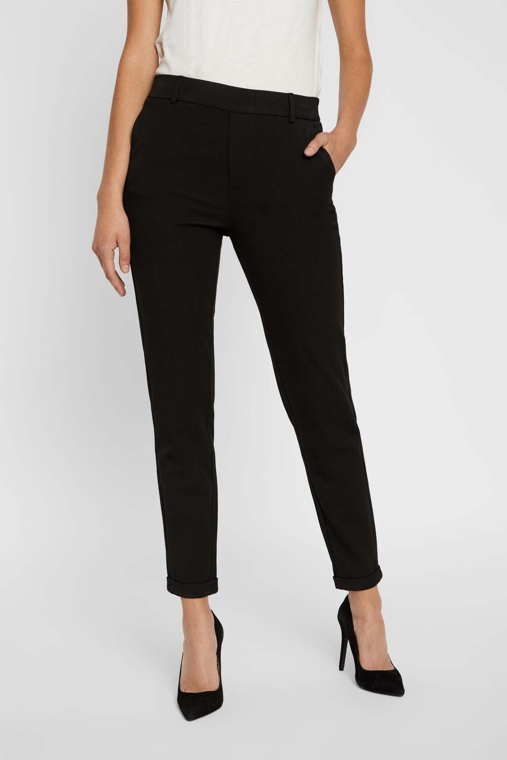 

Брюки с завышенной талией Vero Moda, черный
