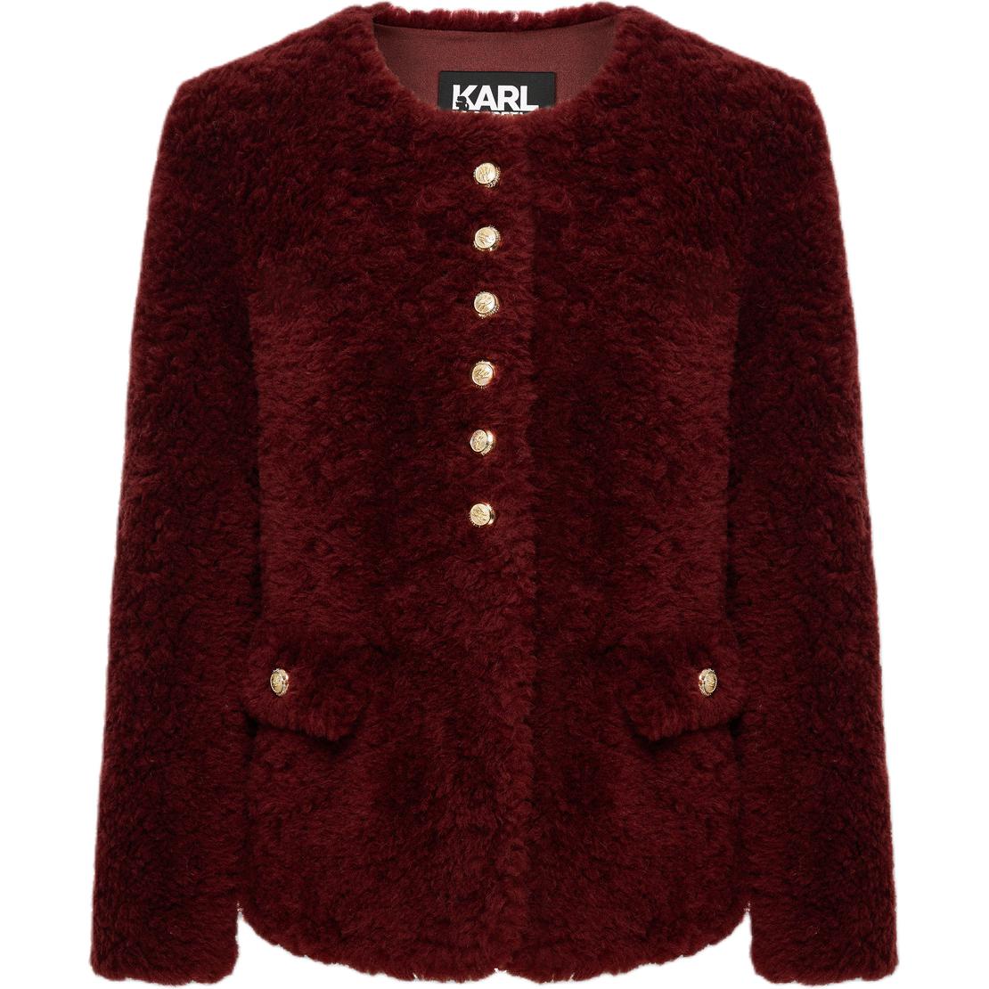 

Karl Lagerfeld / Karl Lagerfeld Jeans KARL LAGERFELD Chanel Inspired Luxury Party Travel FW25 Бархатное пальто для женщин