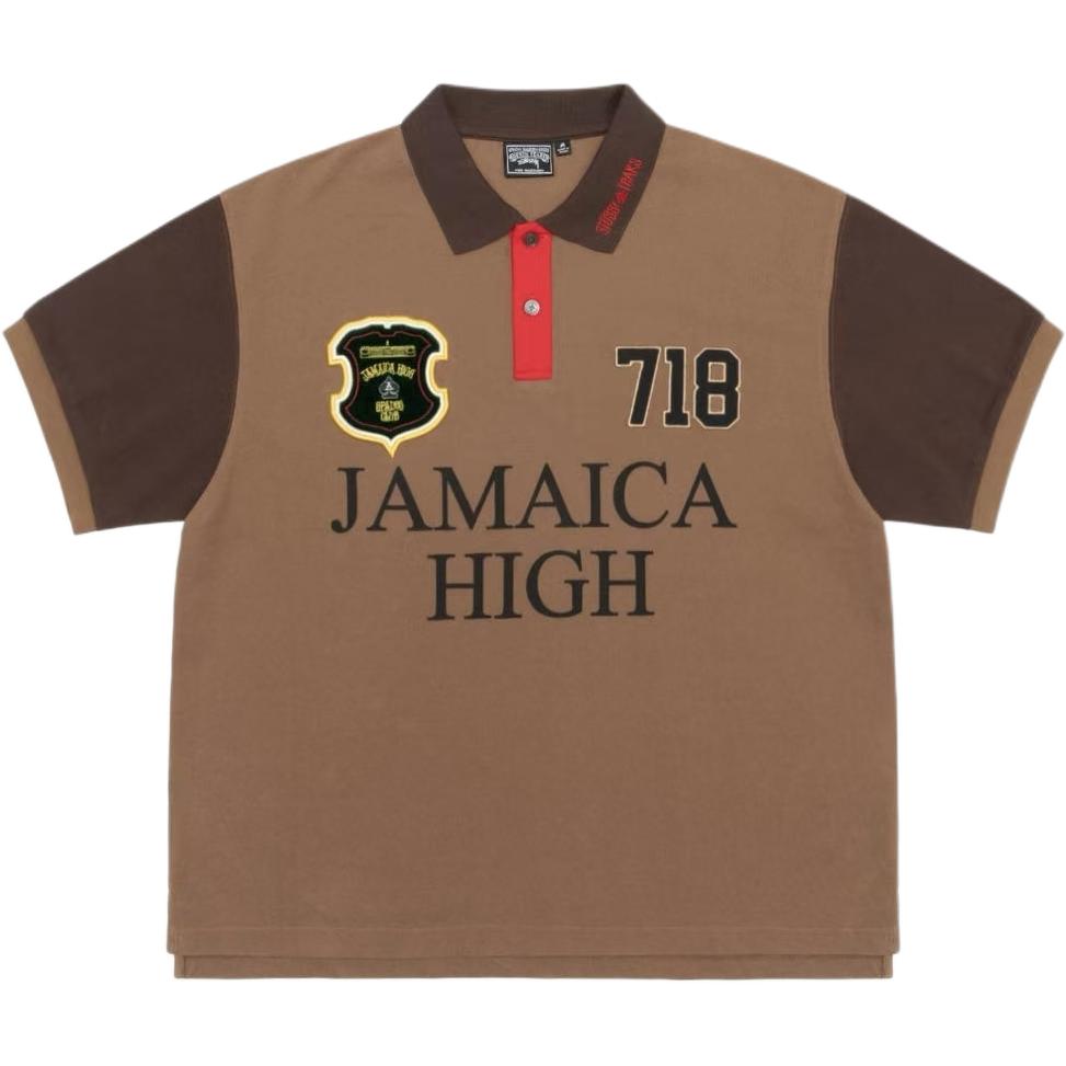 

Футболка поло denim tears x spades team Stussy, коричневый