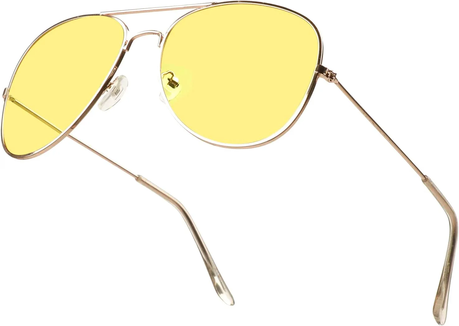 

Солнцезащитные очки SunnyPro Aviator с цветными тонированными линзами и металлическим корпусом, защита от УФ-излучения UV400, 01 Yellow Night Driving Lens