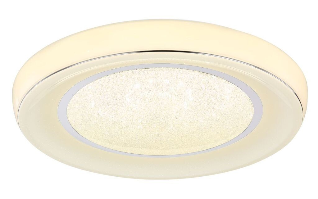 

[T] Потолочный светильник Globo Lighting, белый металл, хромированный, пластиковый опаловый блеск, пластиковые кристаллы прозрачные, регулируемая яркость, цвет регулируется, ночник, пульт дистанционного управления, батарейки в комплекте 2x AAA,...