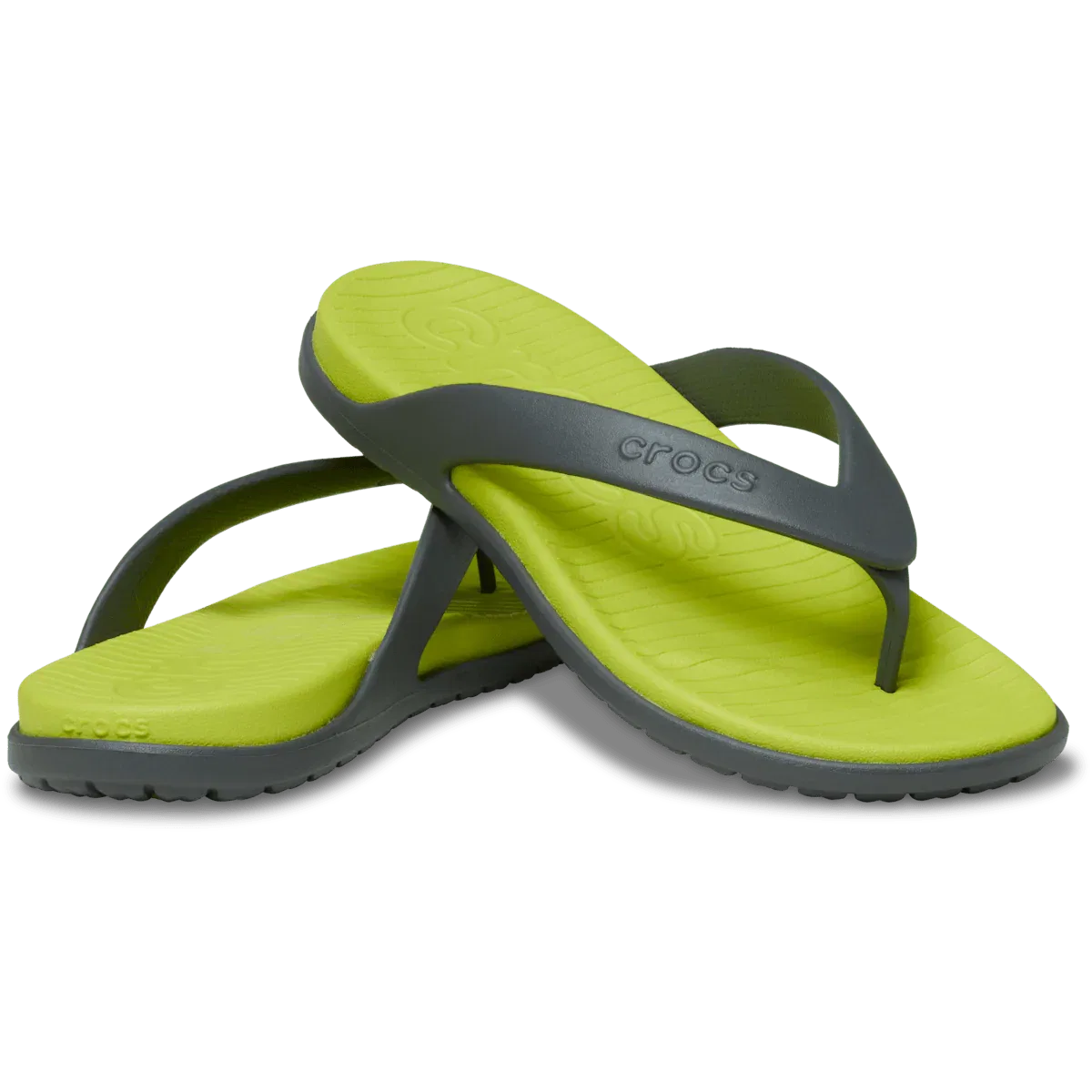 Coast Flip Crocs, Slate Grey/Citrus — фото 2